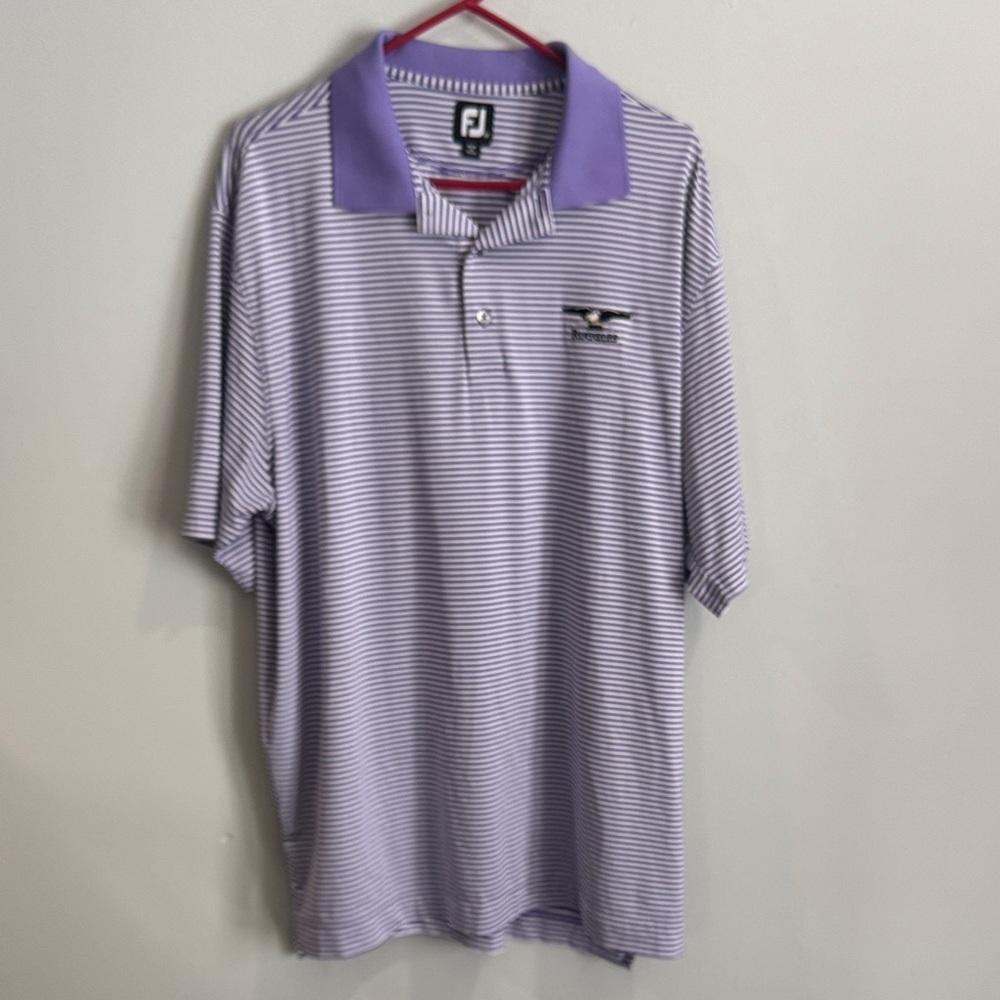 Men's Purple FJ‎ Striped Golf Polo Shirt